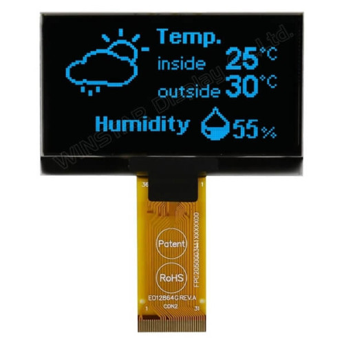 OLED COG 128X64 SKY BLUE 2.42" - WEO012864GSPP3N00000