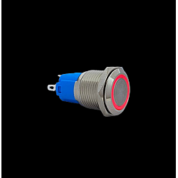 E34 16MM METAL BUTON YAYLI 12-24V KIRMIZI LED 1NO