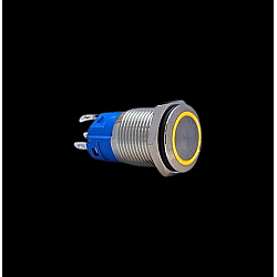 E38-1 16MM METAL BUTON YAYLI 12-24V TURUNCU LED 1NO/1NC