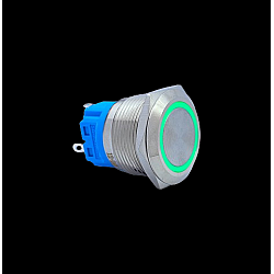 E70 22MM METAL BUTON YAYLI 12-24V YEŞİL LED 1NO/1NC