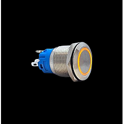 E82 19MM METAL BUTON YAYLI 12-24V TURUNCU LED 1NO/1NC