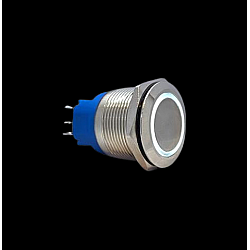 E87 22MM METAL BUTON YAYLI 12-24V BEYAZ LED 1NO/1NC