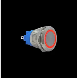 E56 19MM METAL BUTON YAYLI 12-24V KIRMIZI LED 1NO/1NC