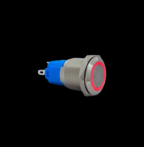 E34 16MM METAL BUTON YAYLI 12-24V KIRMIZI LED 1NO