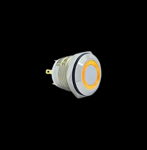 E38 16MM METAL BUTON YAYLI 12-24V TURUNCU LED 1NO