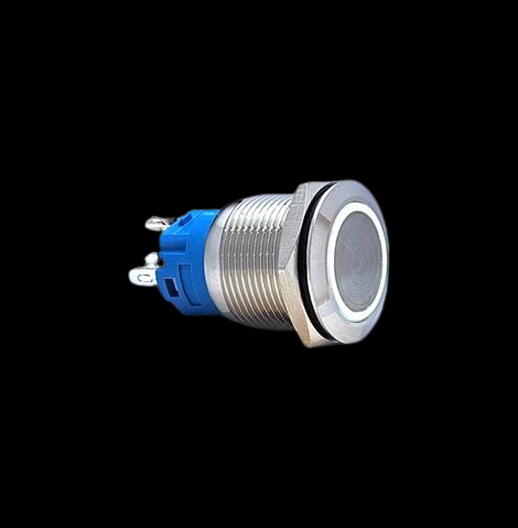 E47 19MM METAL BUTON KALICILI 12-24V BEYAZ LED 1NO/1NC