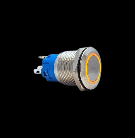 E48 19MM METAL BUTON KALICILI 12-24V TURUNCU LED 1NO/1NC