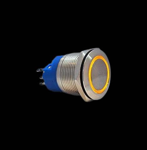 E75 22MM METAL BUTON YAYLI 12-24V TURUNCU LED 1NO/1NC