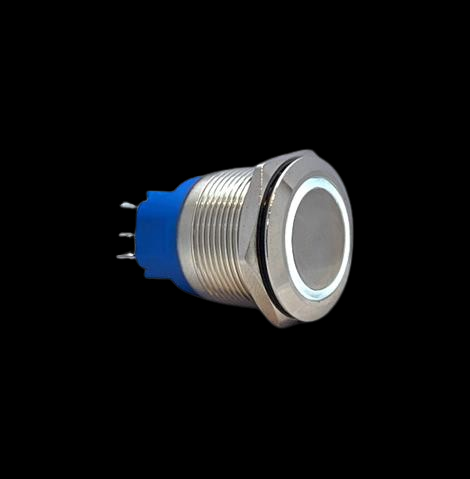 E87 22MM METAL BUTON YAYLI 12-24V BEYAZ LED 1NO/1NC